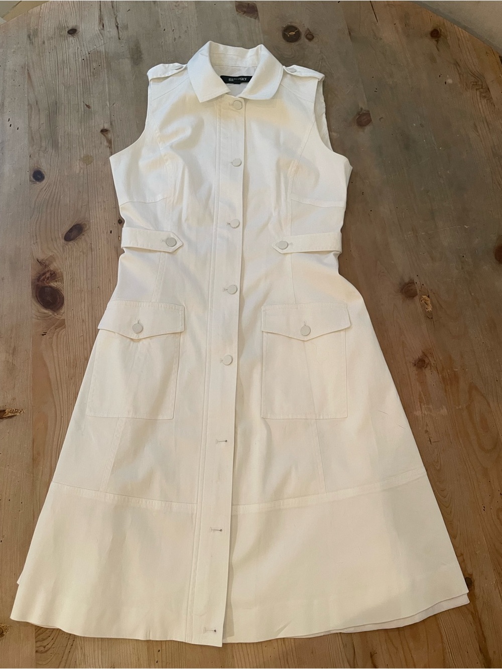 Ellen Tracy coastal safari shirt dress, quiet luxury minimalist chic zipper hide